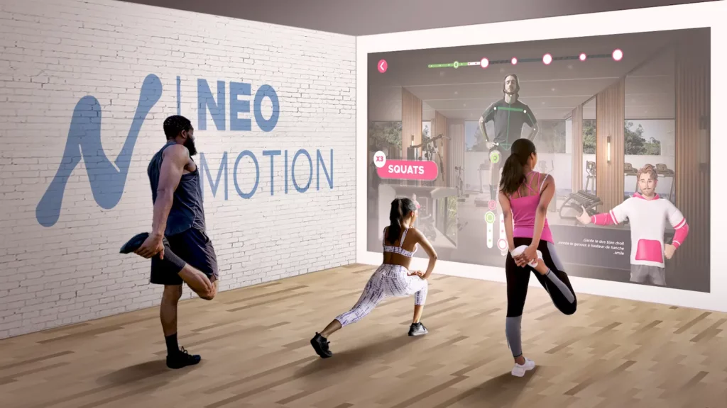 Mur interactif kiné avec projection vidéo, favorisant la rééducation immersive et ludique